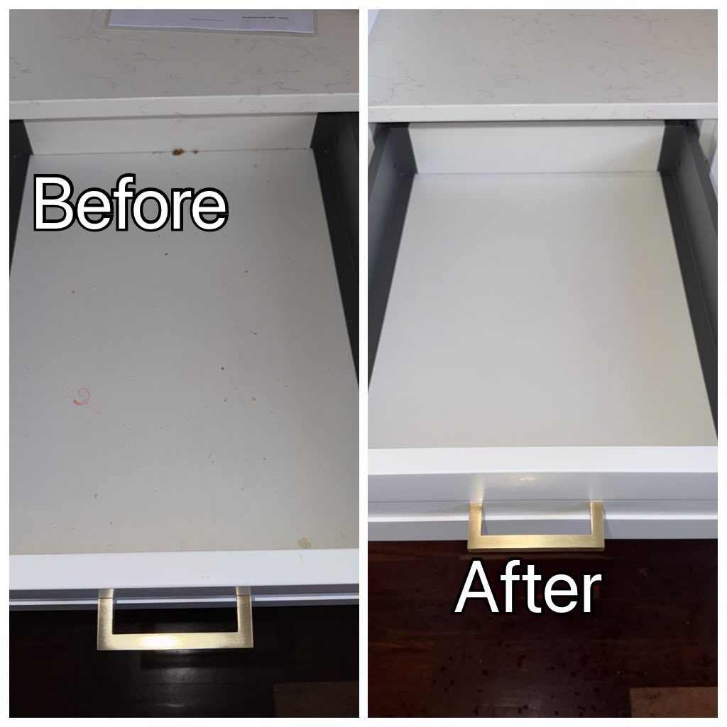 Perth Bond Cleaners drawer before and after clean in Perth